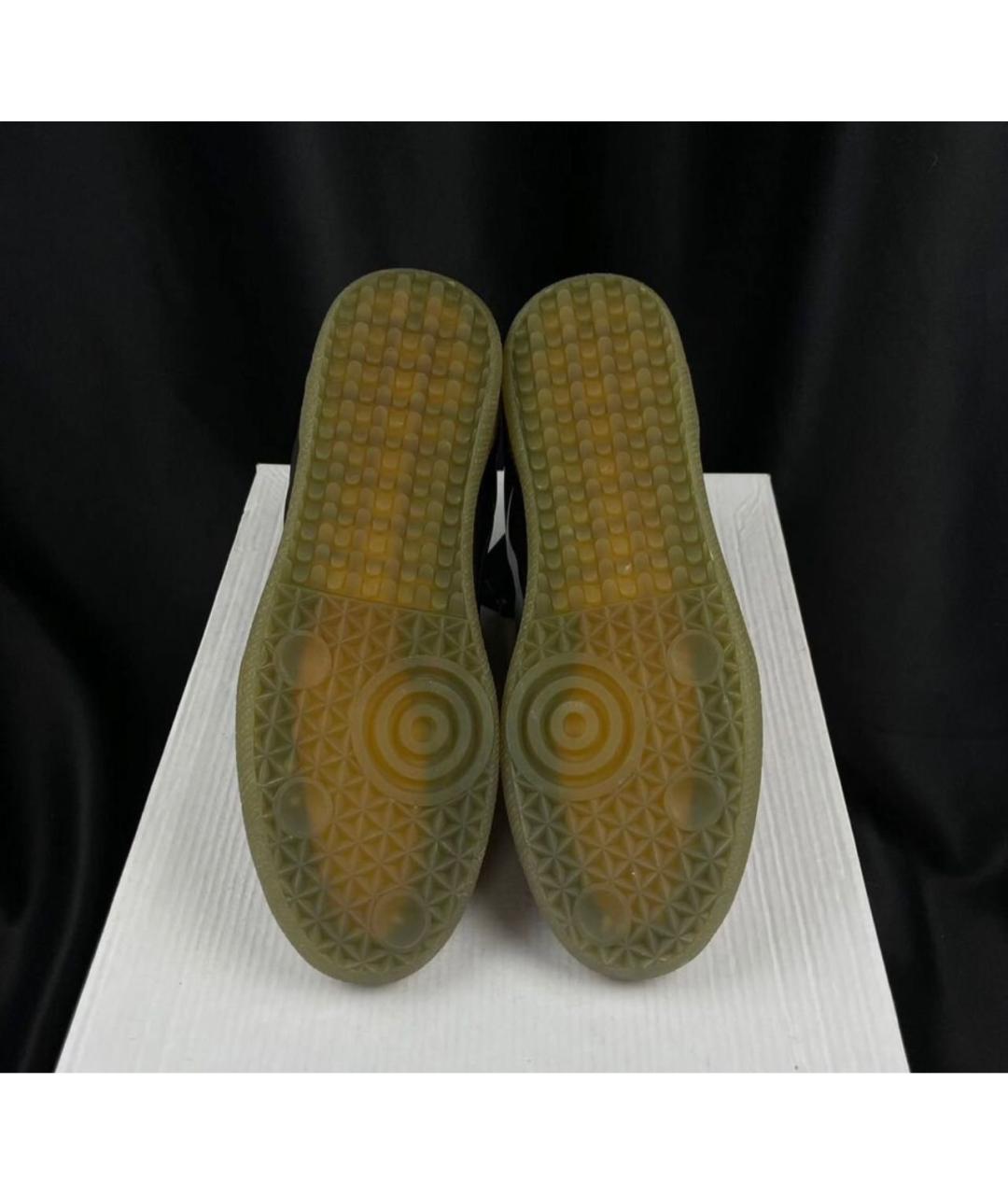 MAISON MARGIELA Антрацитовые низкие кроссовки / кеды из лакированной кожи, фото 6