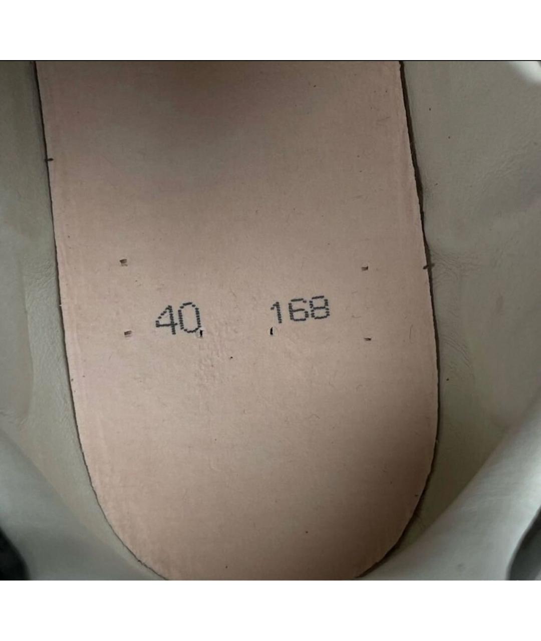 MAISON MARGIELA Антрацитовые низкие кроссовки / кеды из лакированной кожи, фото 5