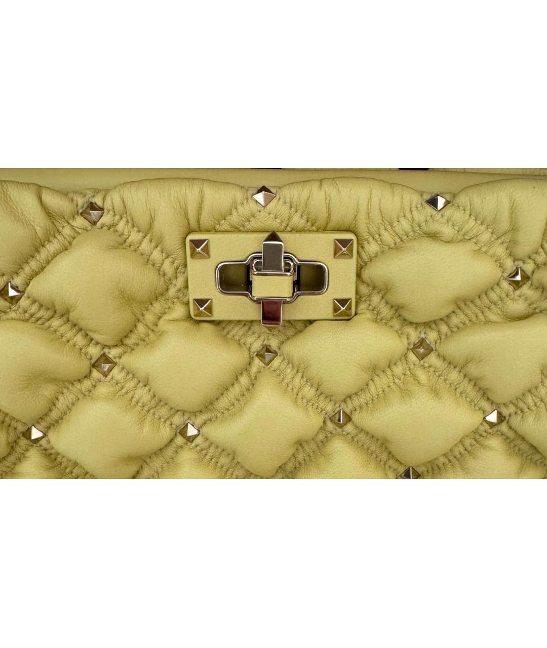 VALENTINO Желтая кожаная сумка через плечо, фото 5