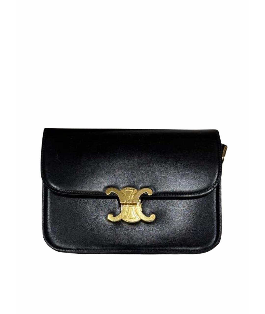 CELINE Черная кожаная сумка через плечо, фото 1