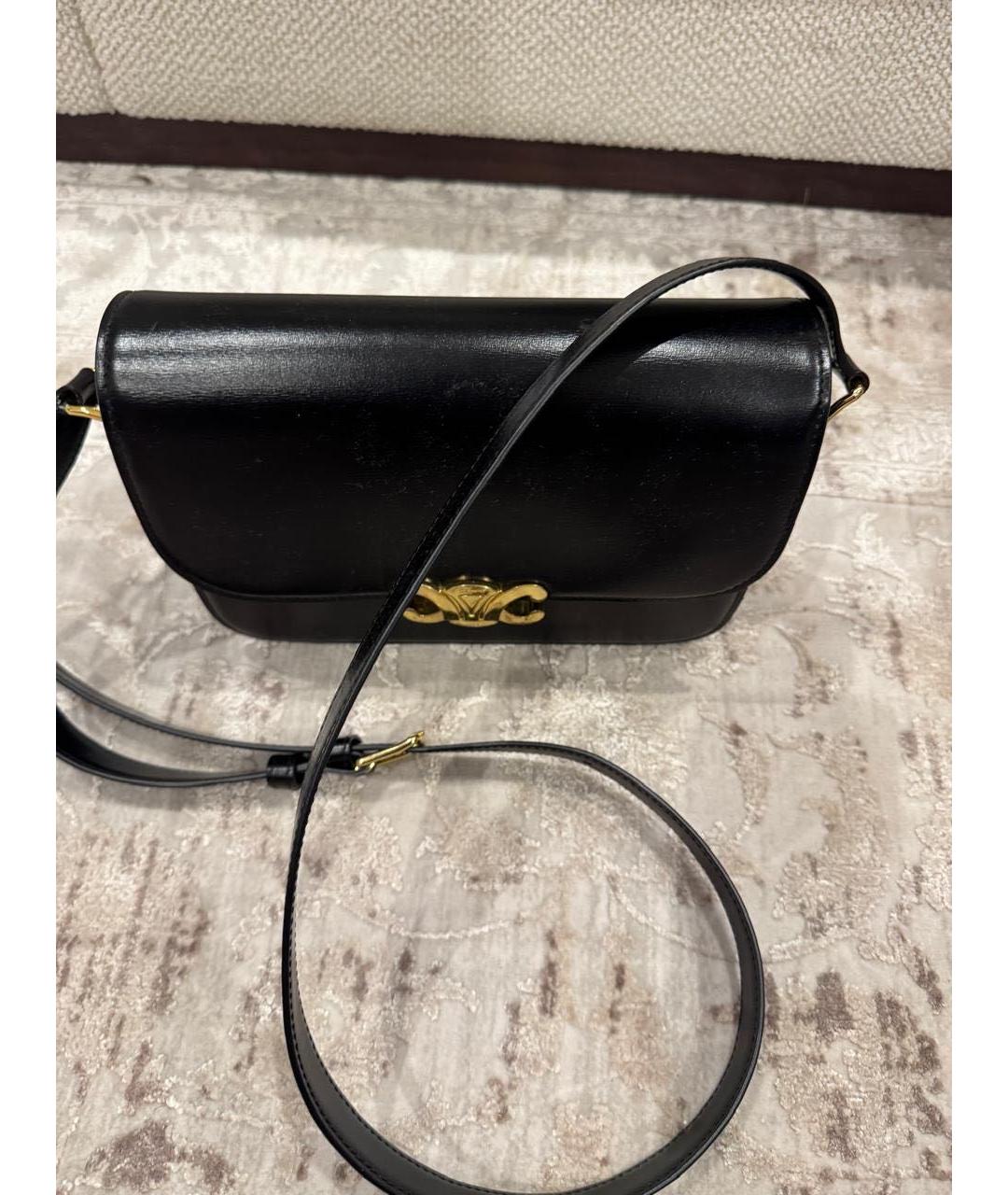 CELINE Черная кожаная сумка через плечо, фото 2