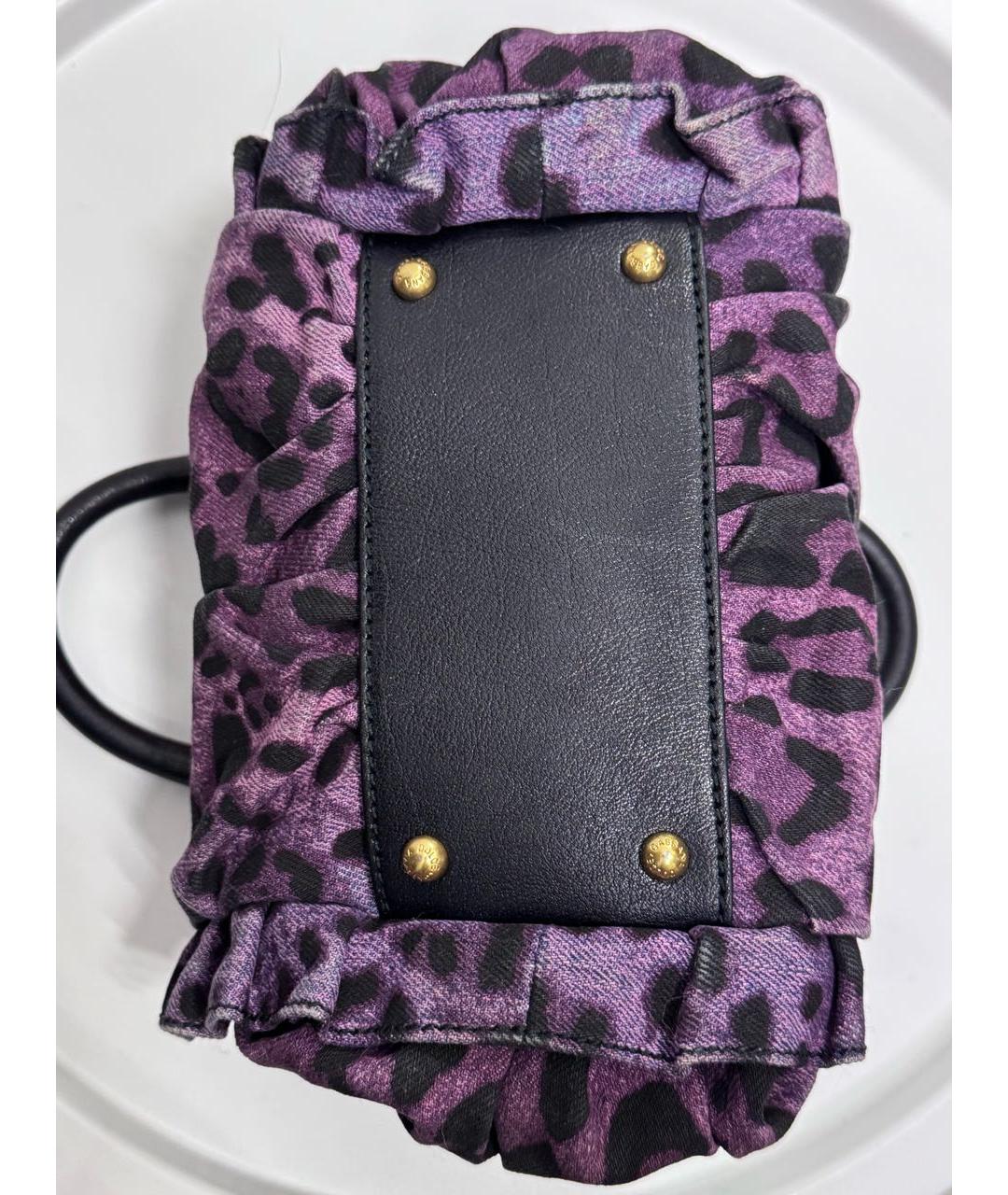 DOLCE&GABBANA Фиолетовая тканевая сумка тоут, фото 4