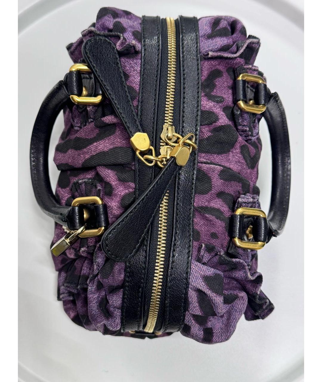 DOLCE&GABBANA Фиолетовая тканевая сумка тоут, фото 3