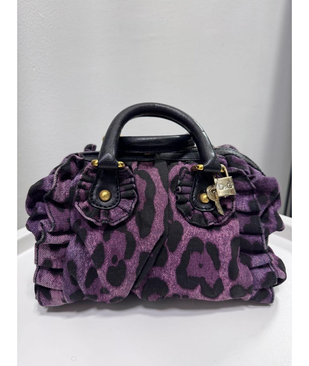 DOLCE&GABBANA Фиолетовая тканевая сумка тоут, фото 9