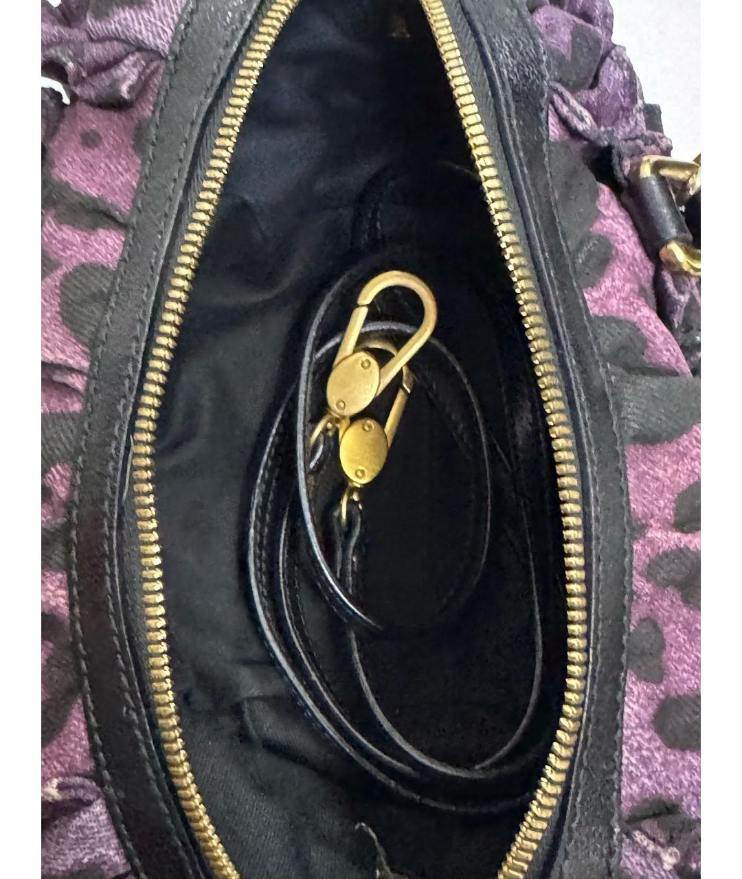 DOLCE&GABBANA Фиолетовая тканевая сумка тоут, фото 6