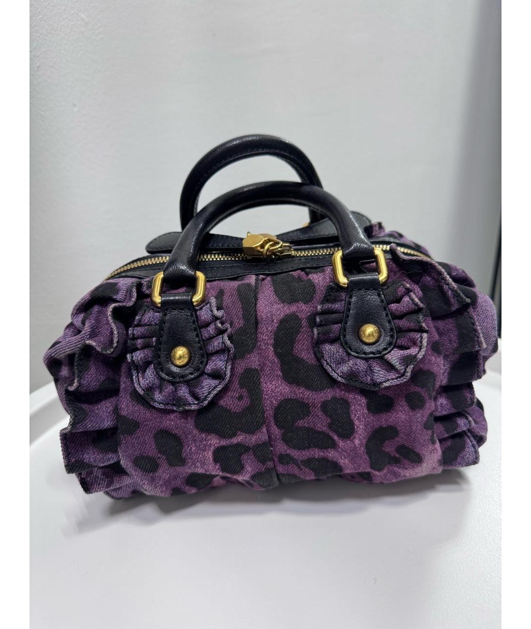 DOLCE&GABBANA Фиолетовая тканевая сумка тоут, фото 2