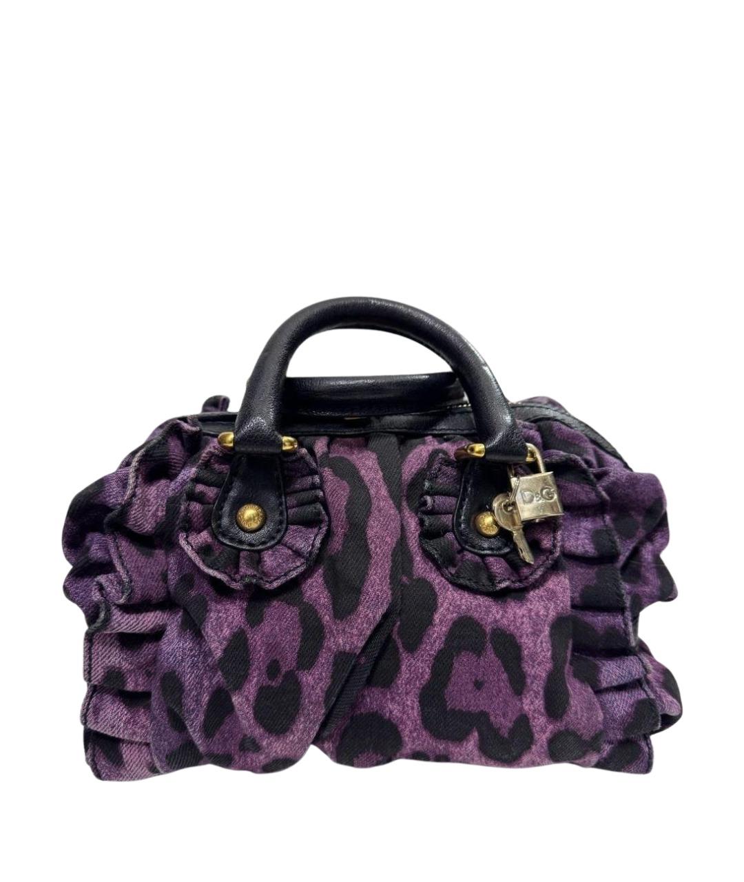 DOLCE&GABBANA Фиолетовая тканевая сумка тоут, фото 1