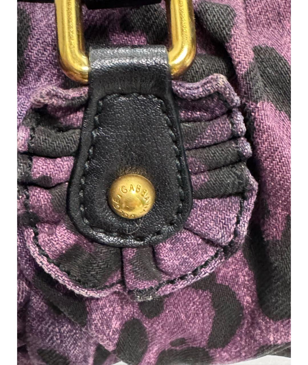 DOLCE&GABBANA Фиолетовая тканевая сумка тоут, фото 7