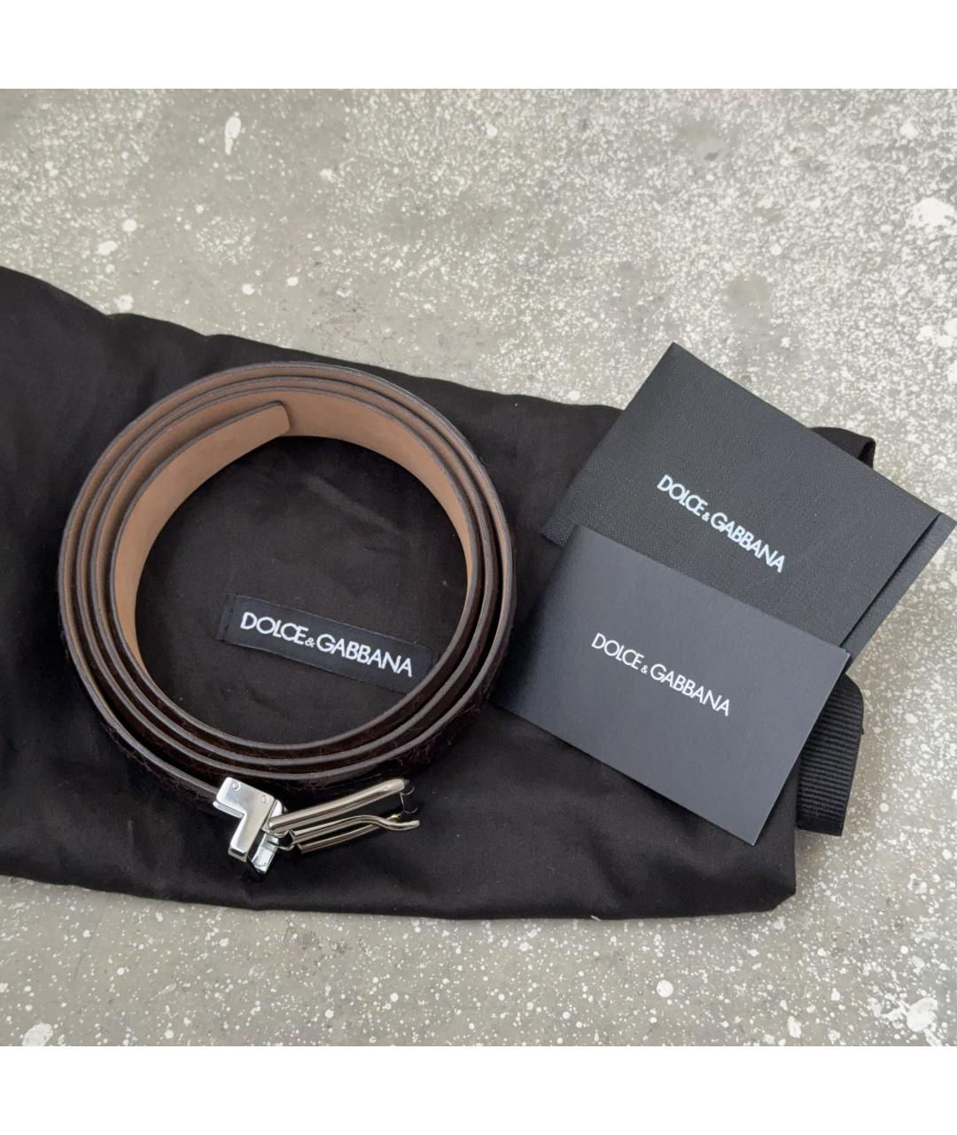 DOLCE&GABBANA Бордовый кожаный ремень, фото 7