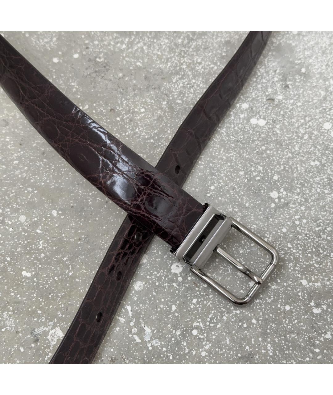 DOLCE&GABBANA Бордовый кожаный ремень, фото 2