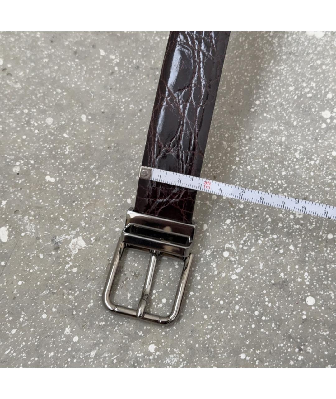 DOLCE&GABBANA Бордовый кожаный ремень, фото 6