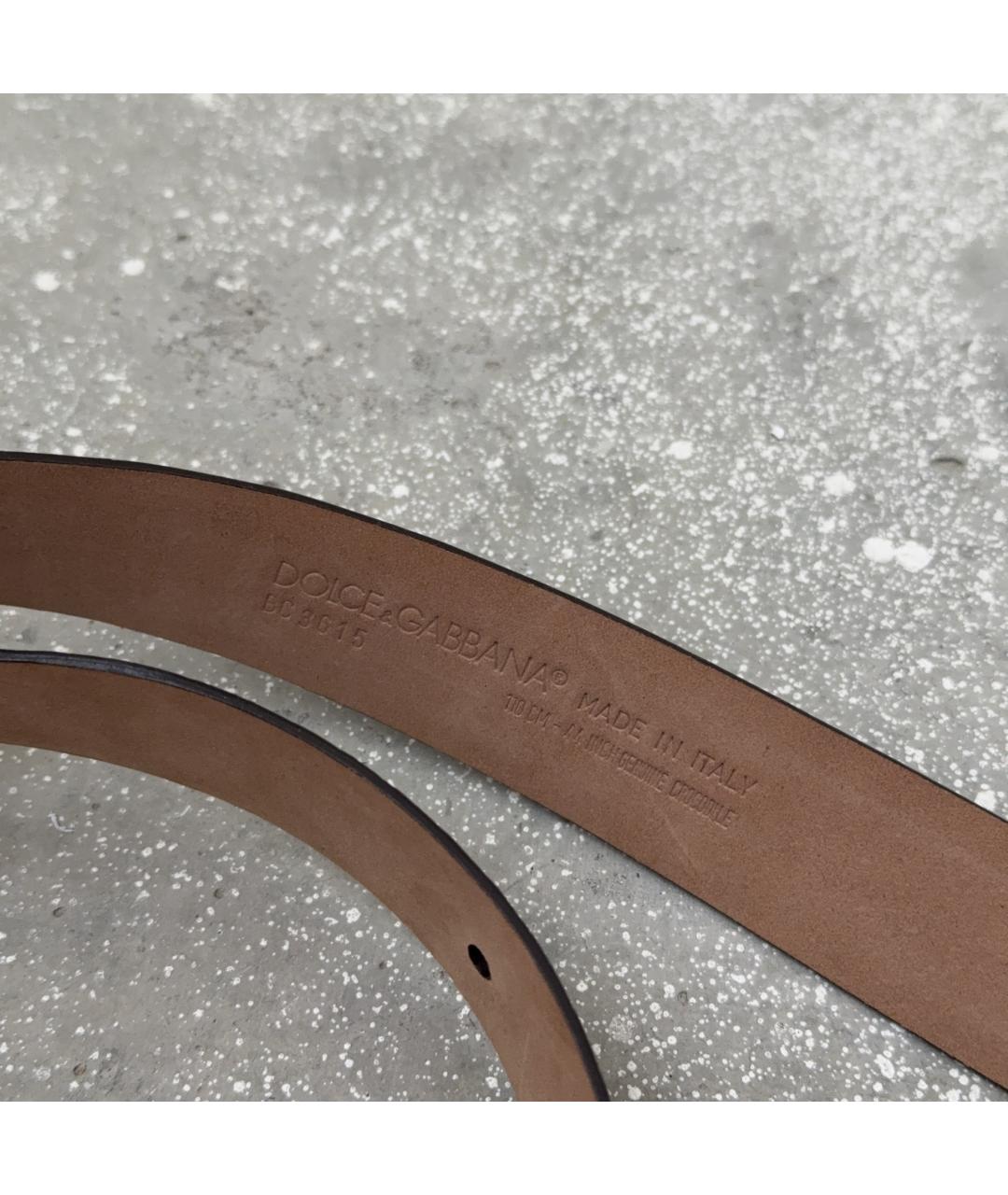 DOLCE&GABBANA Бордовый кожаный ремень, фото 3