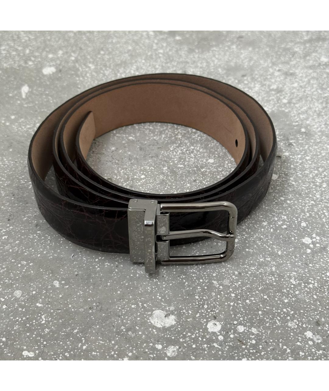 DOLCE&GABBANA Бордовый кожаный ремень, фото 9