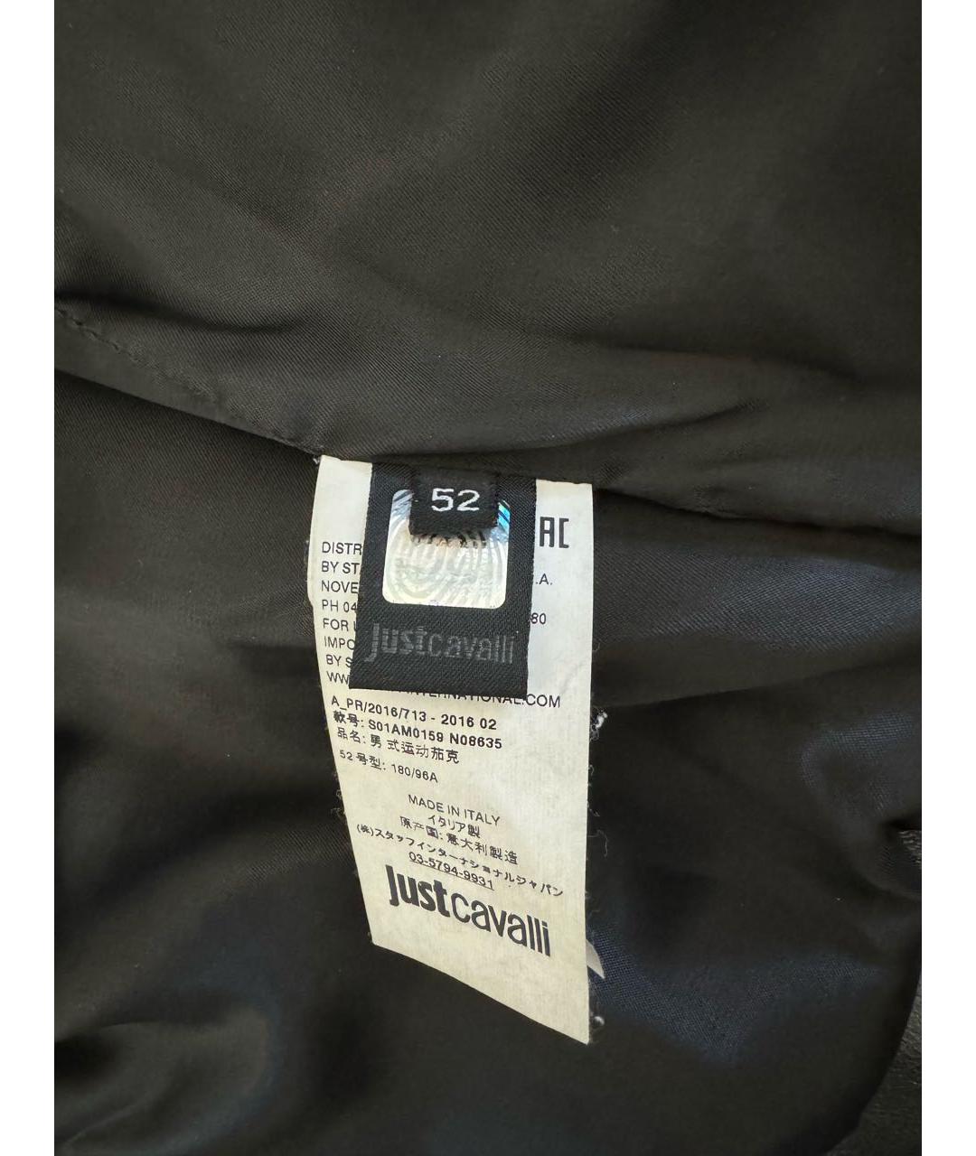 JUST CAVALLI Антрацитовая кожаная куртка, фото 4