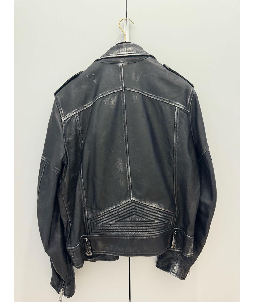 JUST CAVALLI Антрацитовая кожаная куртка, фото 2
