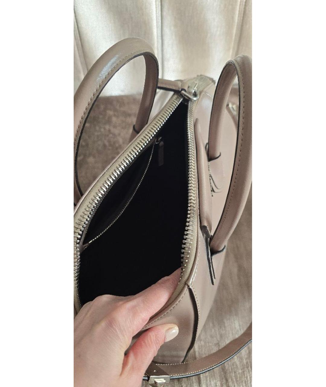 GIVENCHY Бежевая кожаная сумка с короткими ручками, фото 4