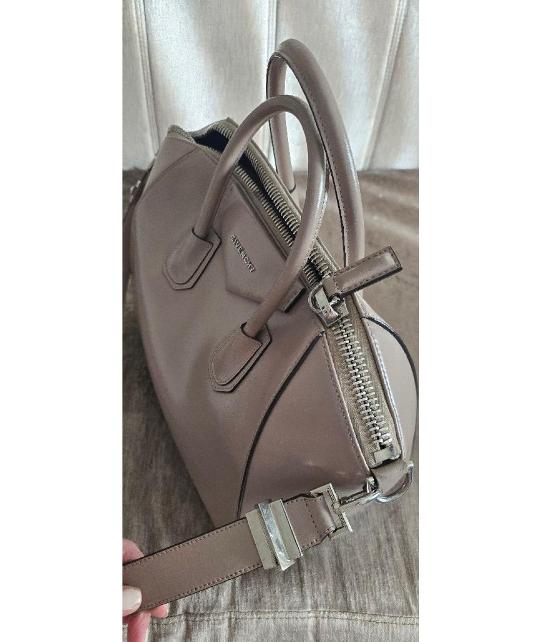 GIVENCHY Бежевая кожаная сумка с короткими ручками, фото 5