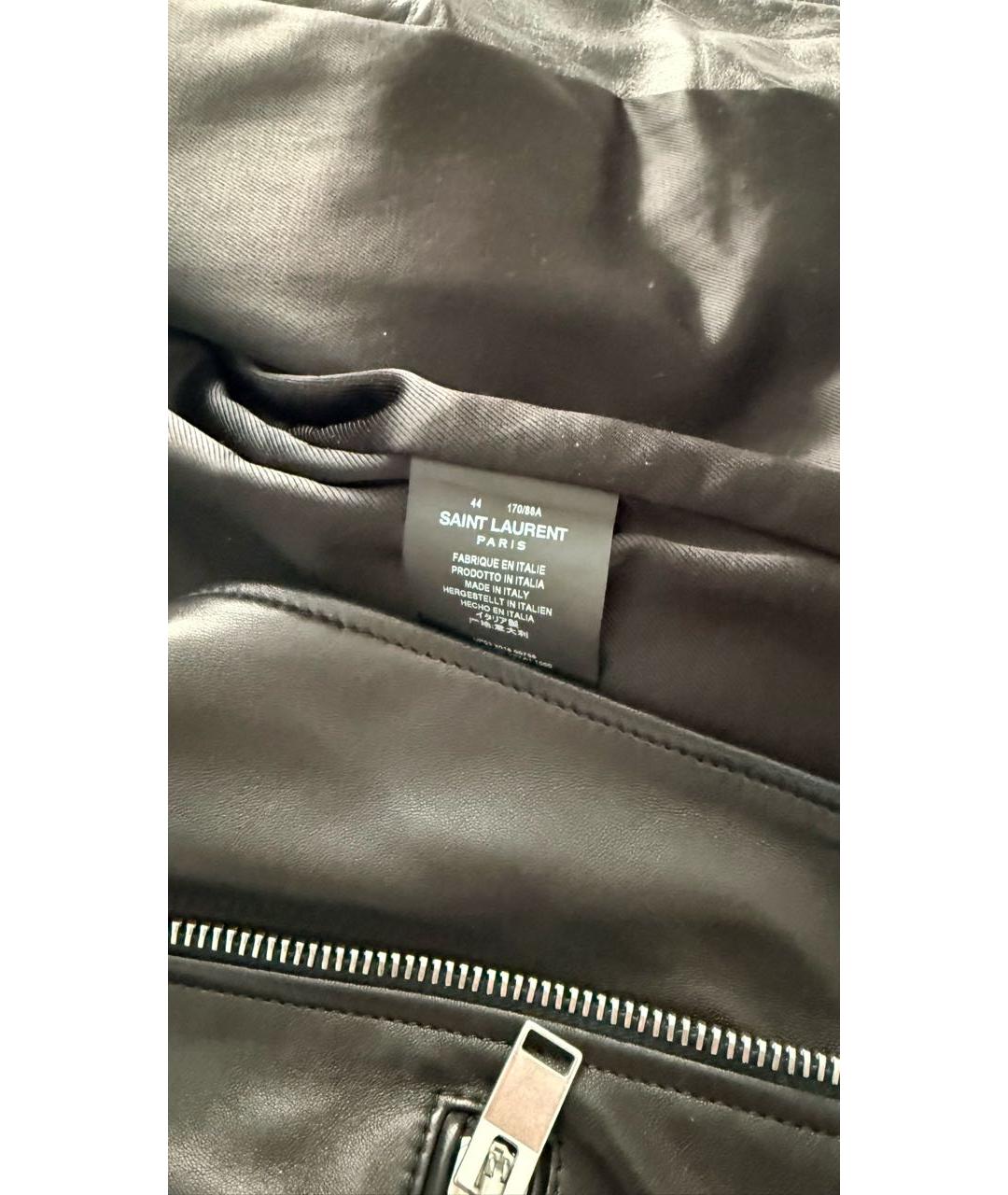 SAINT LAURENT Черная кожаная куртка, фото 6