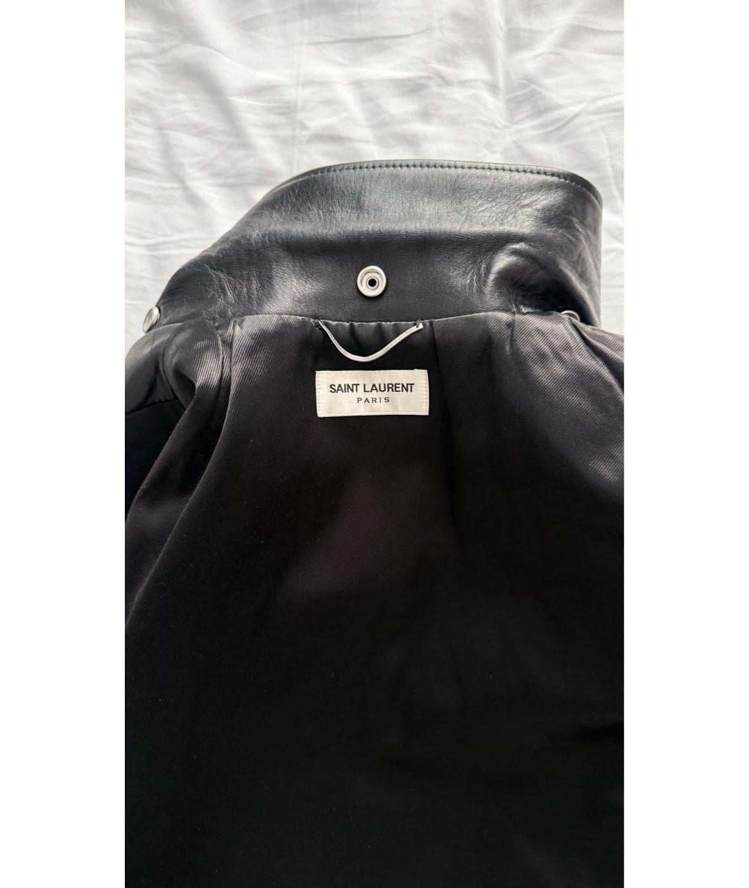SAINT LAURENT Черная кожаная куртка, фото 3