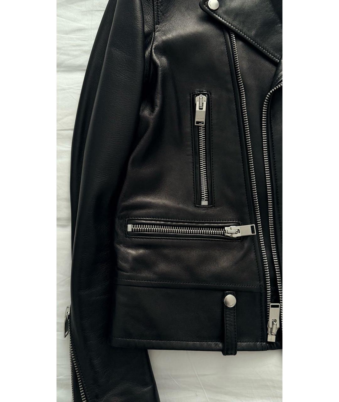 SAINT LAURENT Черная кожаная куртка, фото 4