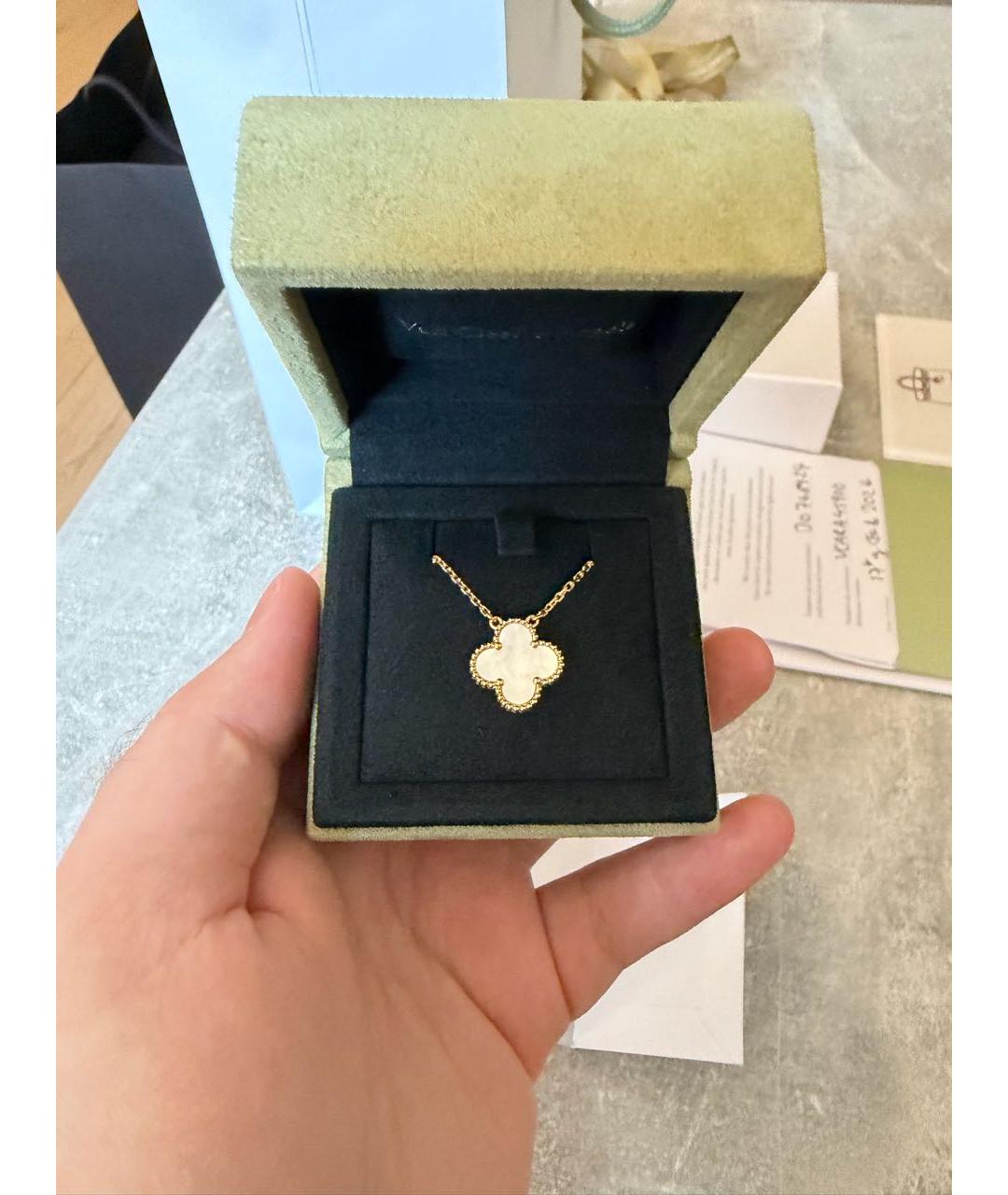 VAN CLEEF & ARPELS Белое колье из желтого золота, фото 7