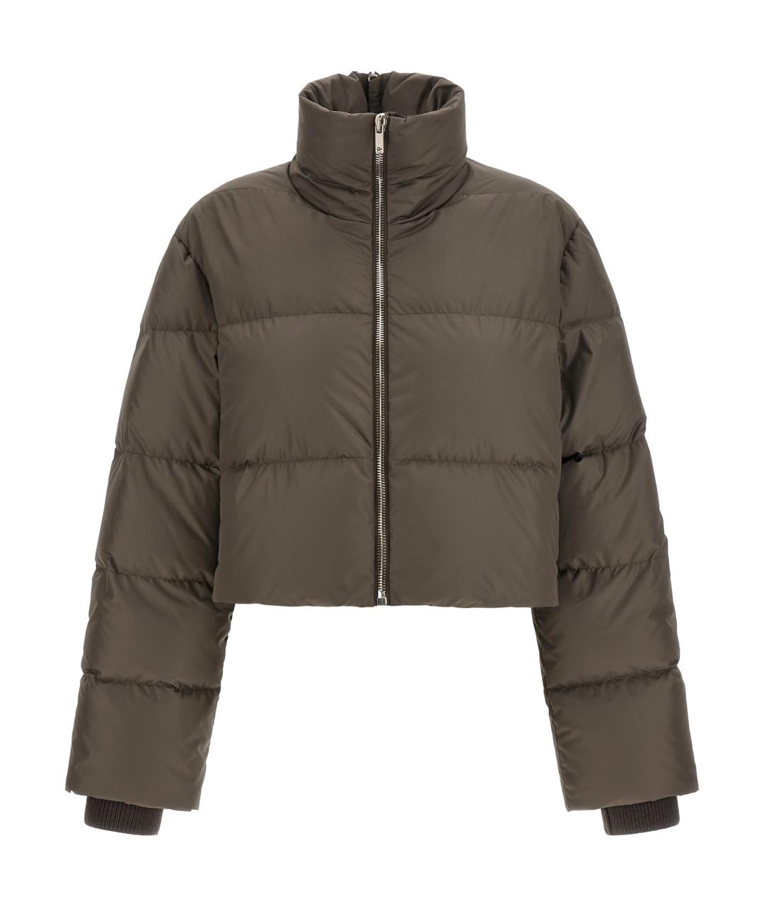 MONCLER Коричневый полиэстеровый пуховик, фото 1