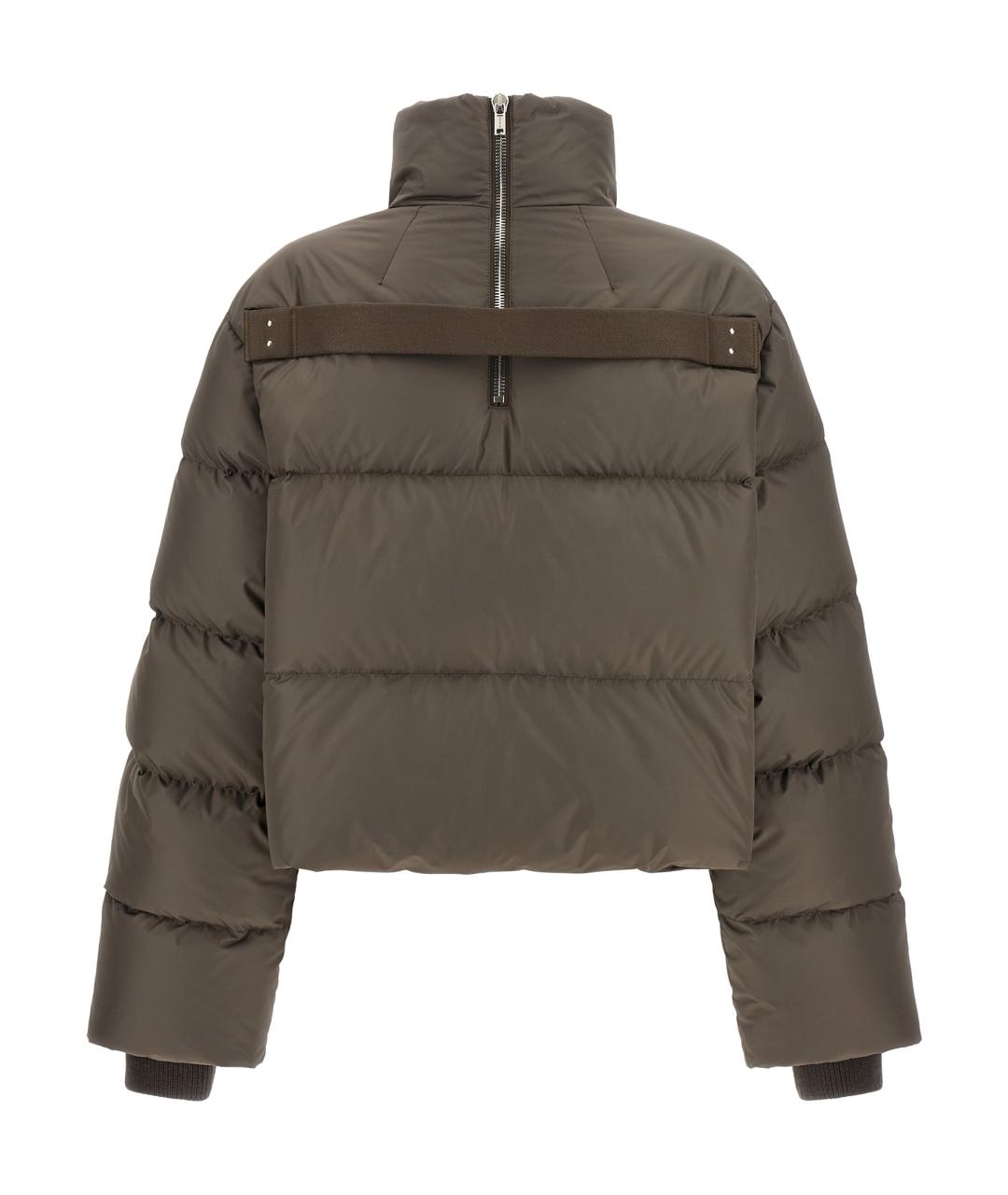 MONCLER Коричневый полиэстеровый пуховик, фото 2