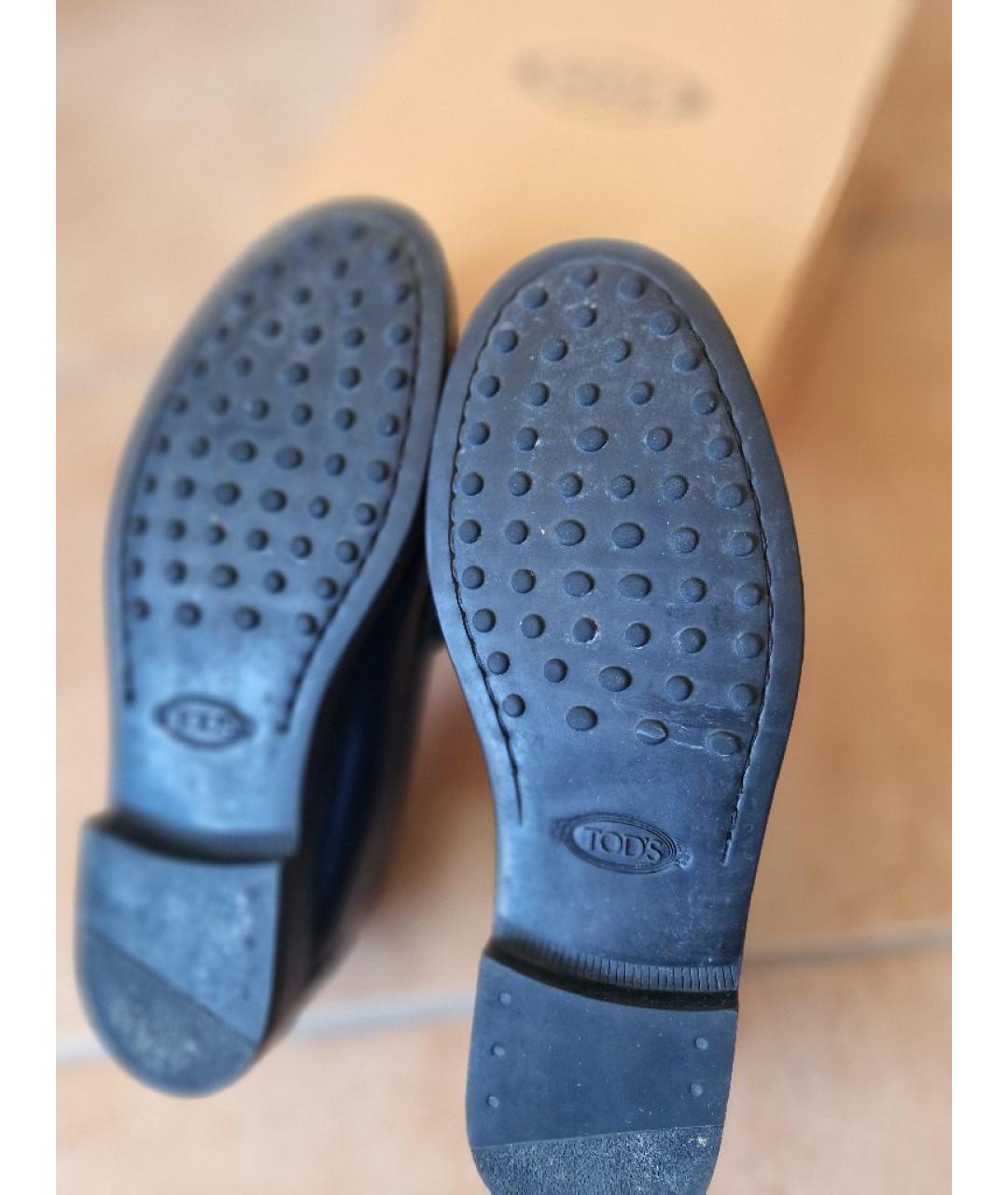 TOD'S Темно-синие мокасины из лакированной кожи, фото 3