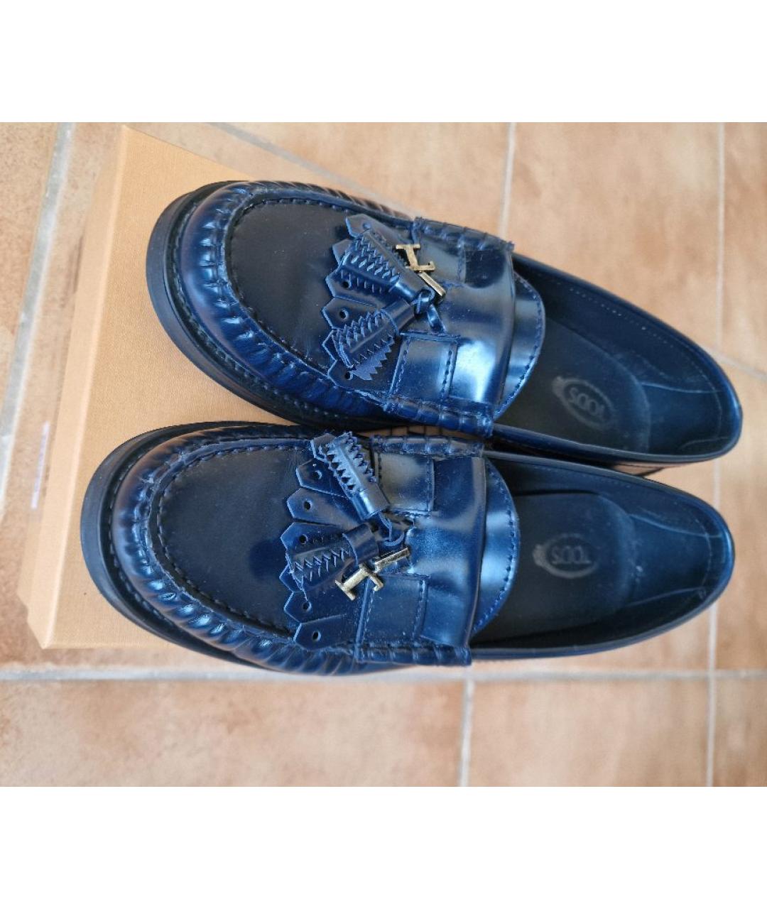 TOD'S Темно-синие мокасины из лакированной кожи, фото 2
