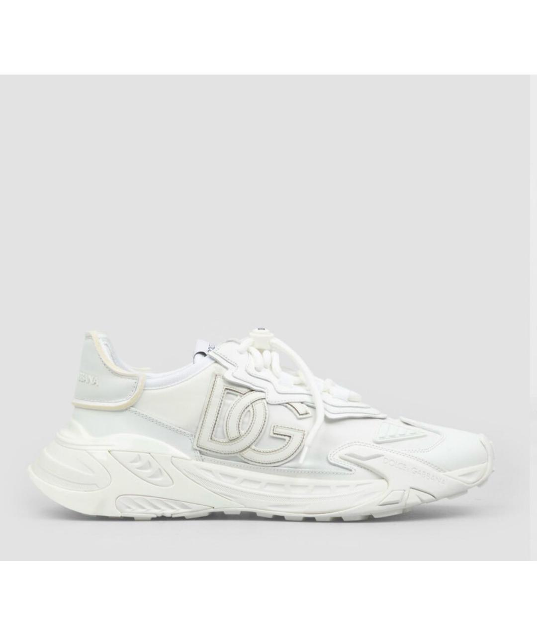 DOLCE&GABBANA Белые текстильные низкие кроссовки / кеды, фото 6