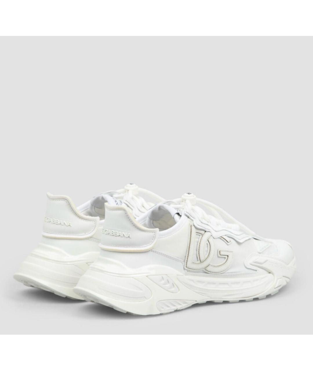 DOLCE&GABBANA Белые текстильные низкие кроссовки / кеды, фото 3