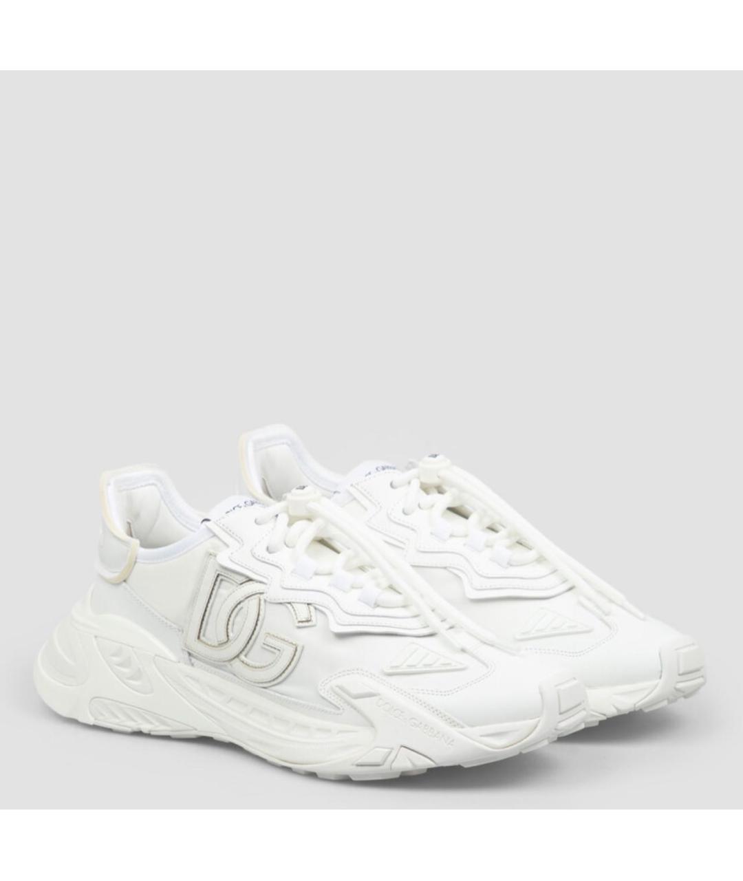 DOLCE&GABBANA Белые текстильные низкие кроссовки / кеды, фото 2