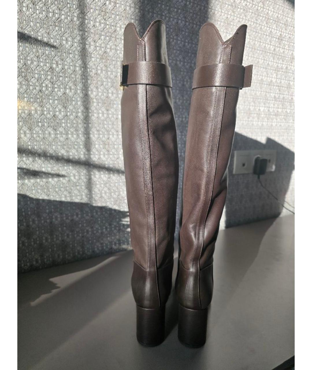 GIUSEPPE ZANOTTI DESIGN Коричневые кожаные сапоги, фото 2