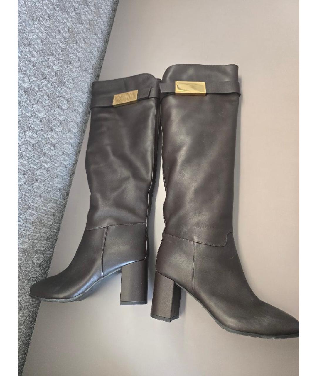 GIUSEPPE ZANOTTI DESIGN Коричневые кожаные сапоги, фото 5