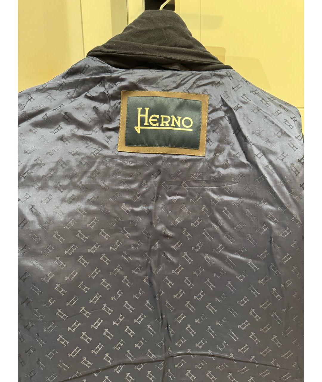 HERNO Темно-синяя шерстяная куртка, фото 3