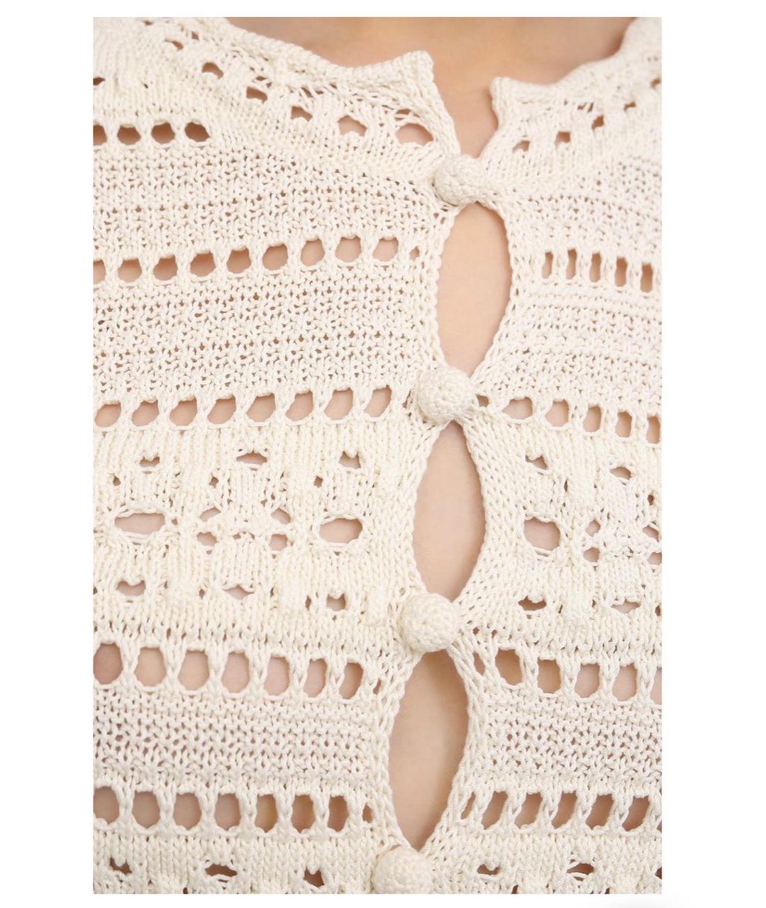 SAINT LAURENT Бежевое хлопковое коктейльное платье, фото 3