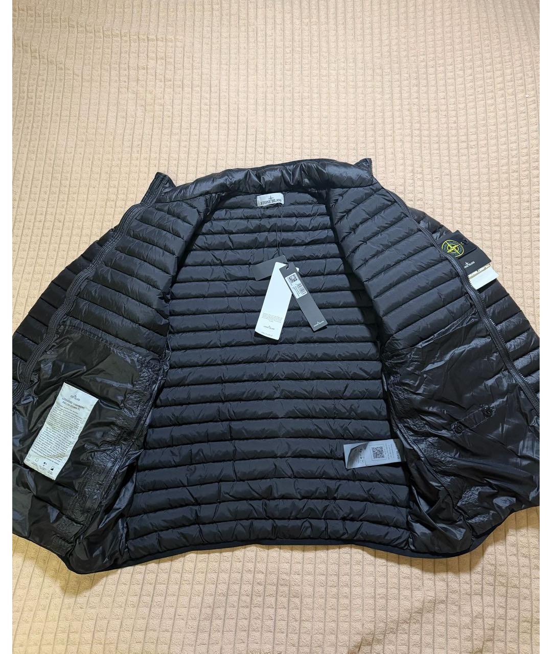 STONE ISLAND Черный полиэстеровый пуховик, фото 2