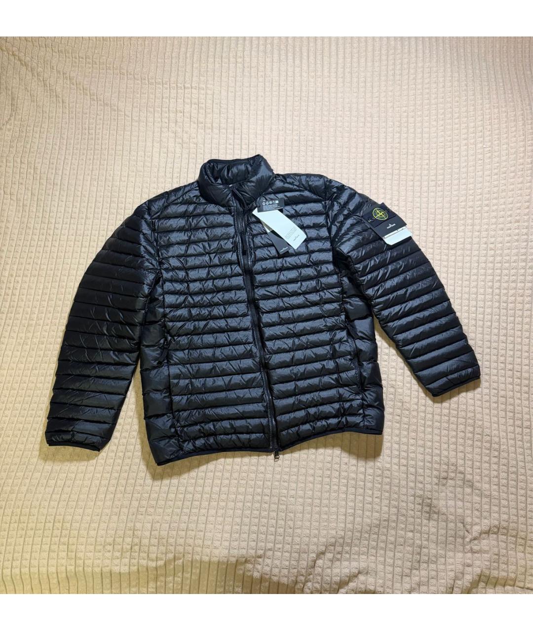 STONE ISLAND Черный полиэстеровый пуховик, фото 8