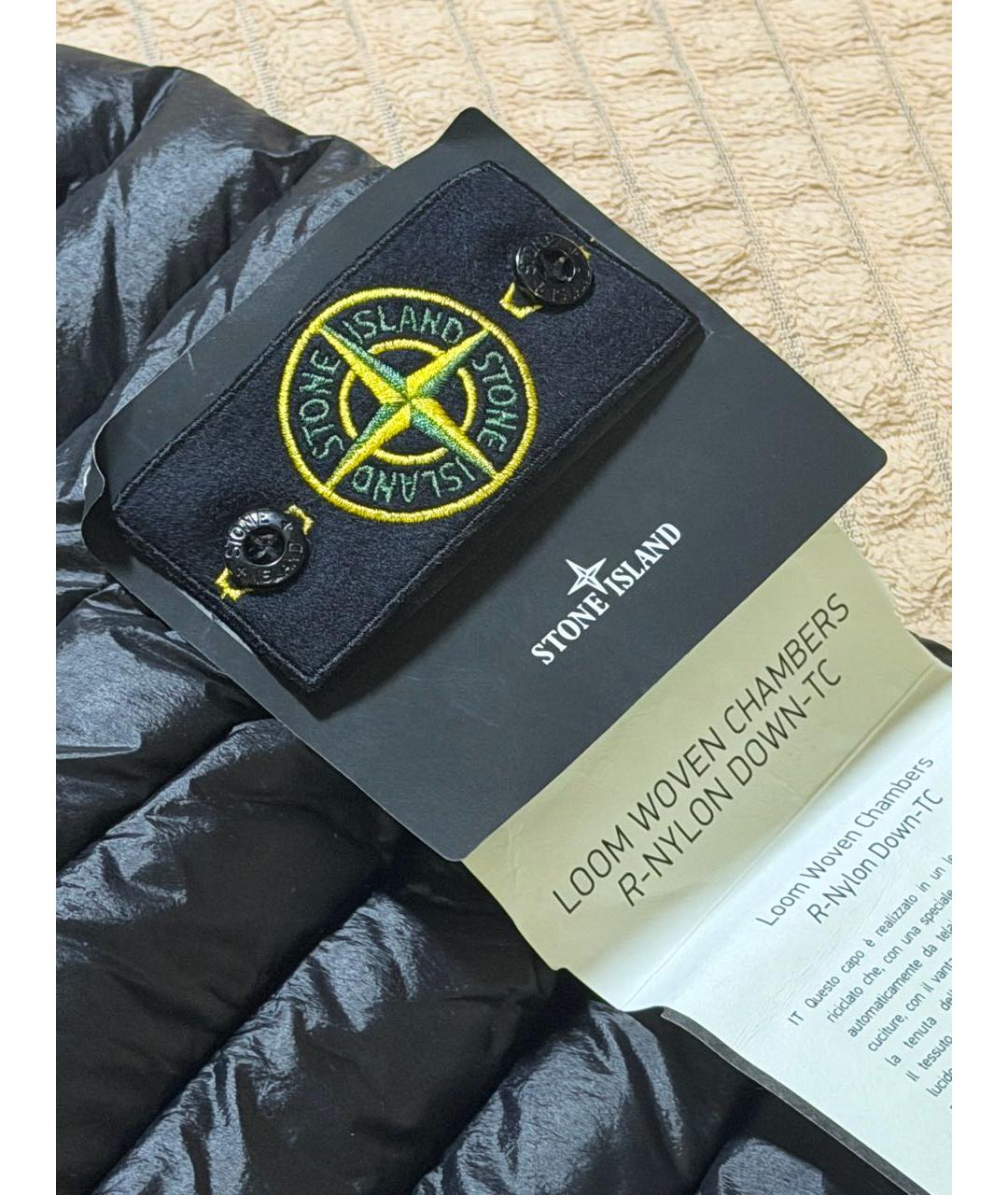 STONE ISLAND Черный полиэстеровый пуховик, фото 5