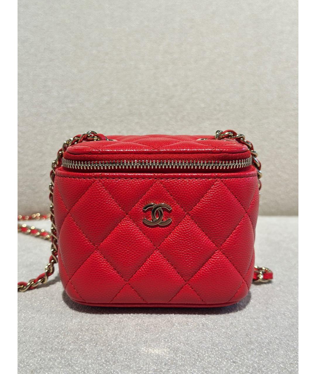 CHANEL Красная кожаная сумка через плечо, фото 9