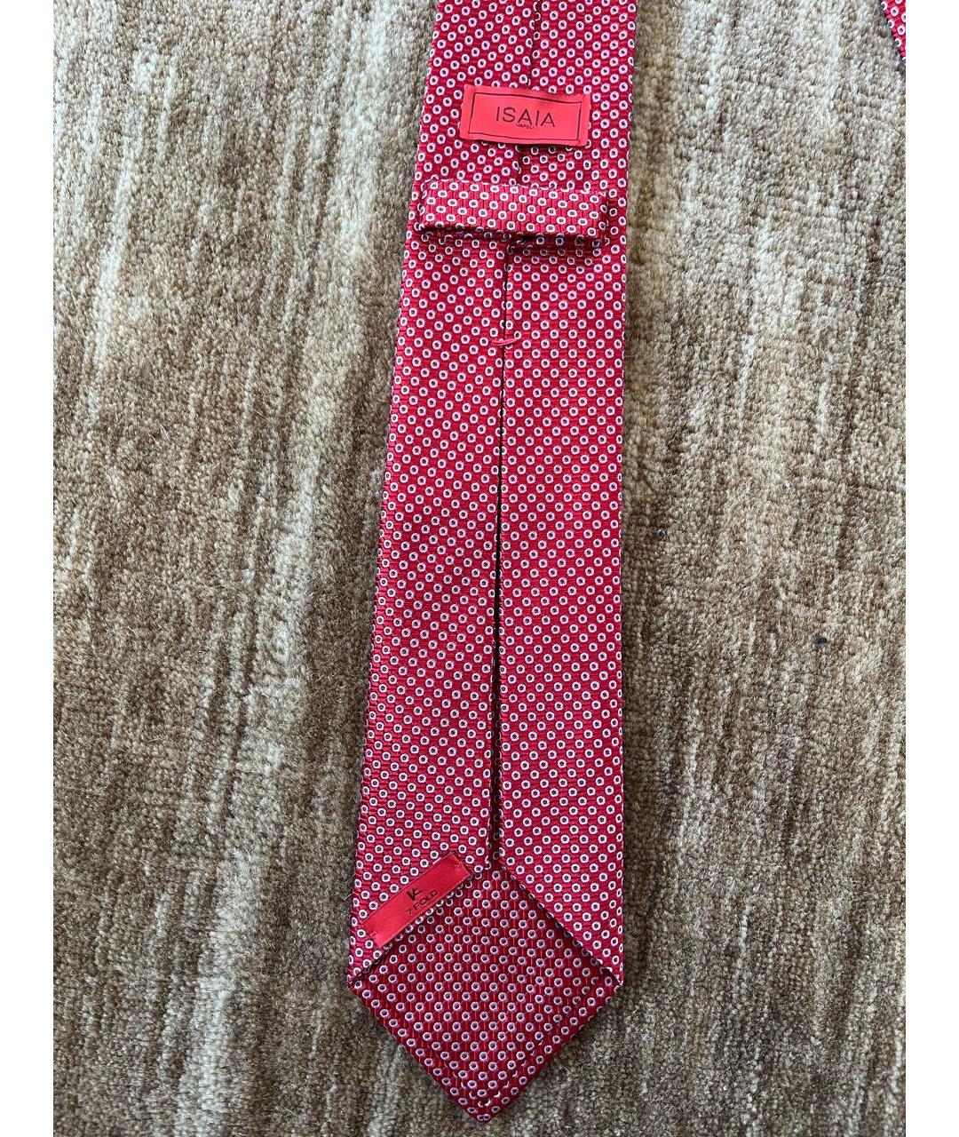 ISAIA Красный шелковый галстук, фото 3