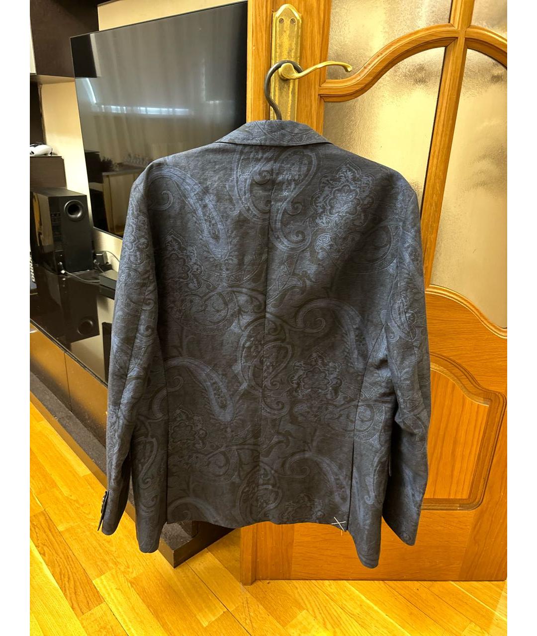 ETRO Темно-синий льняной пиджак, фото 2