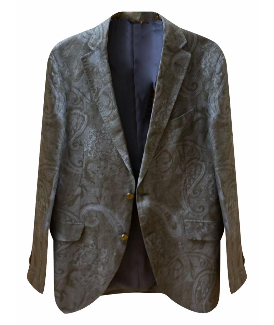 ETRO Темно-синий льняной пиджак, фото 1