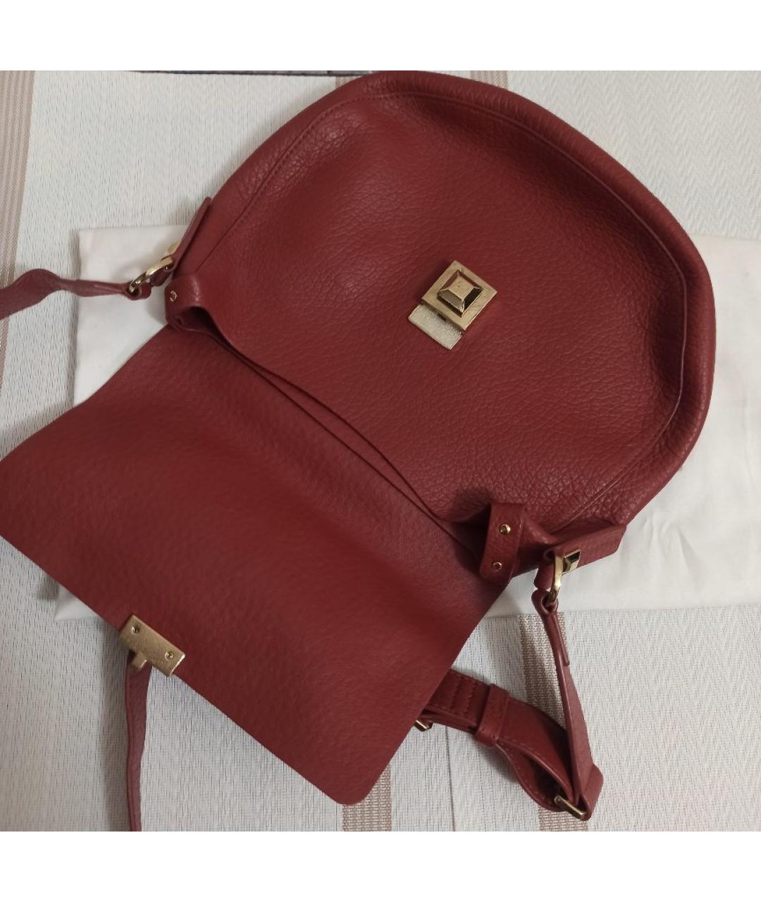 FURLA Коралловая кожаная сумка через плечо, фото 7