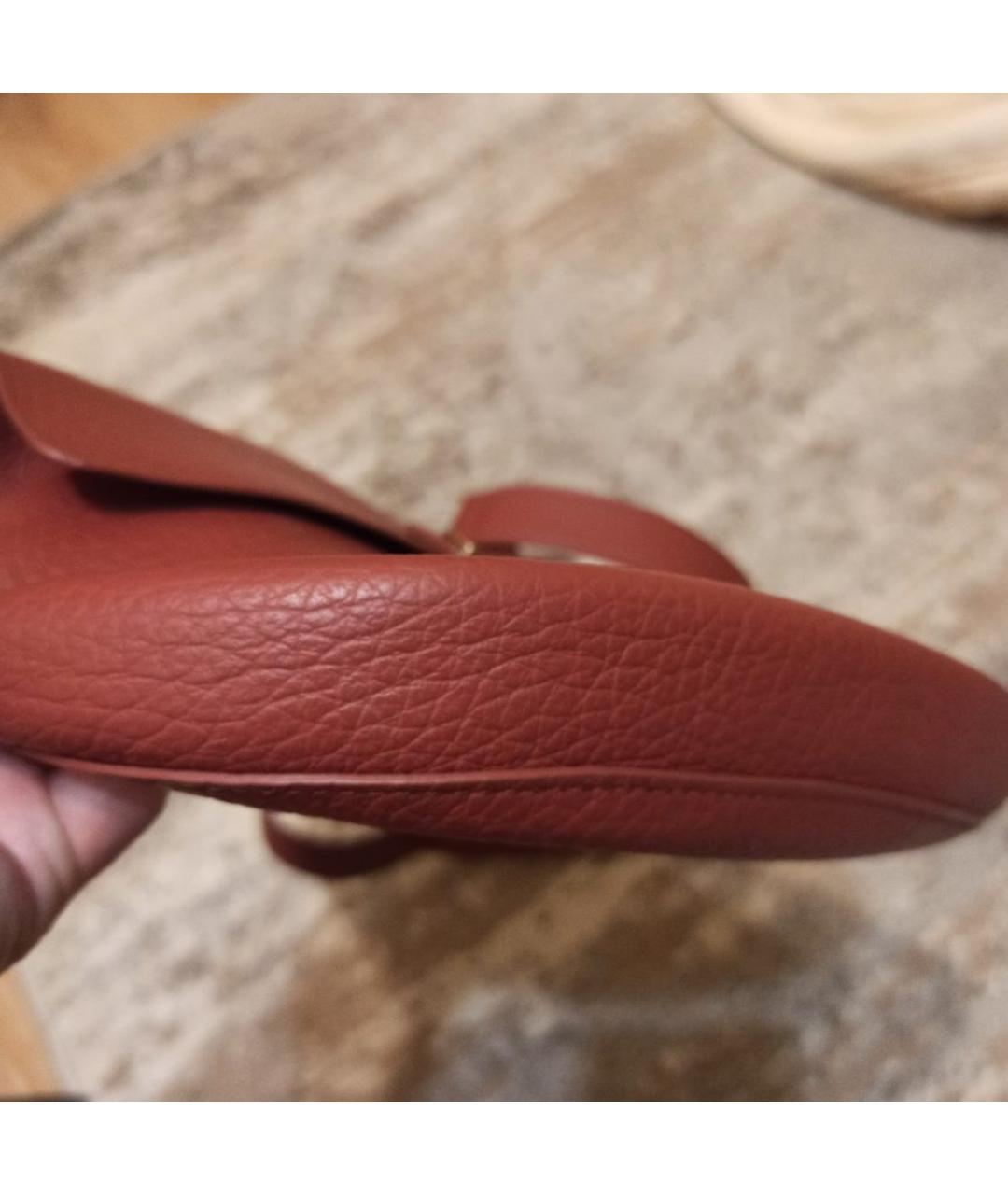 FURLA Коралловая кожаная сумка через плечо, фото 3