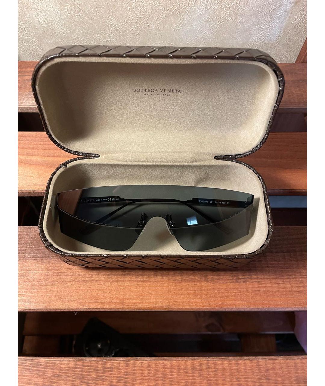 BOTTEGA VENETA Черные металлические солнцезащитные очки, фото 5