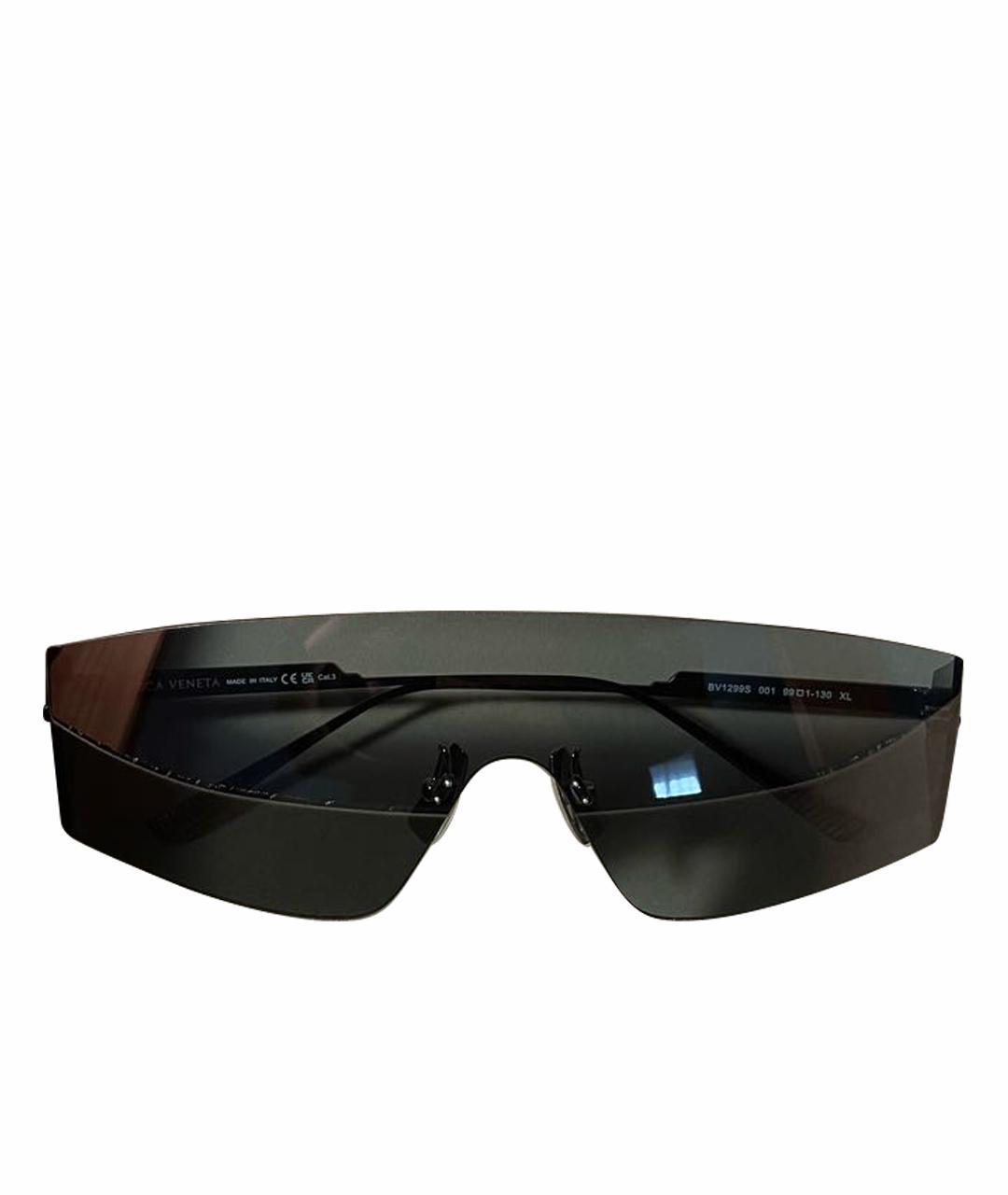 BOTTEGA VENETA Черные металлические солнцезащитные очки, фото 1