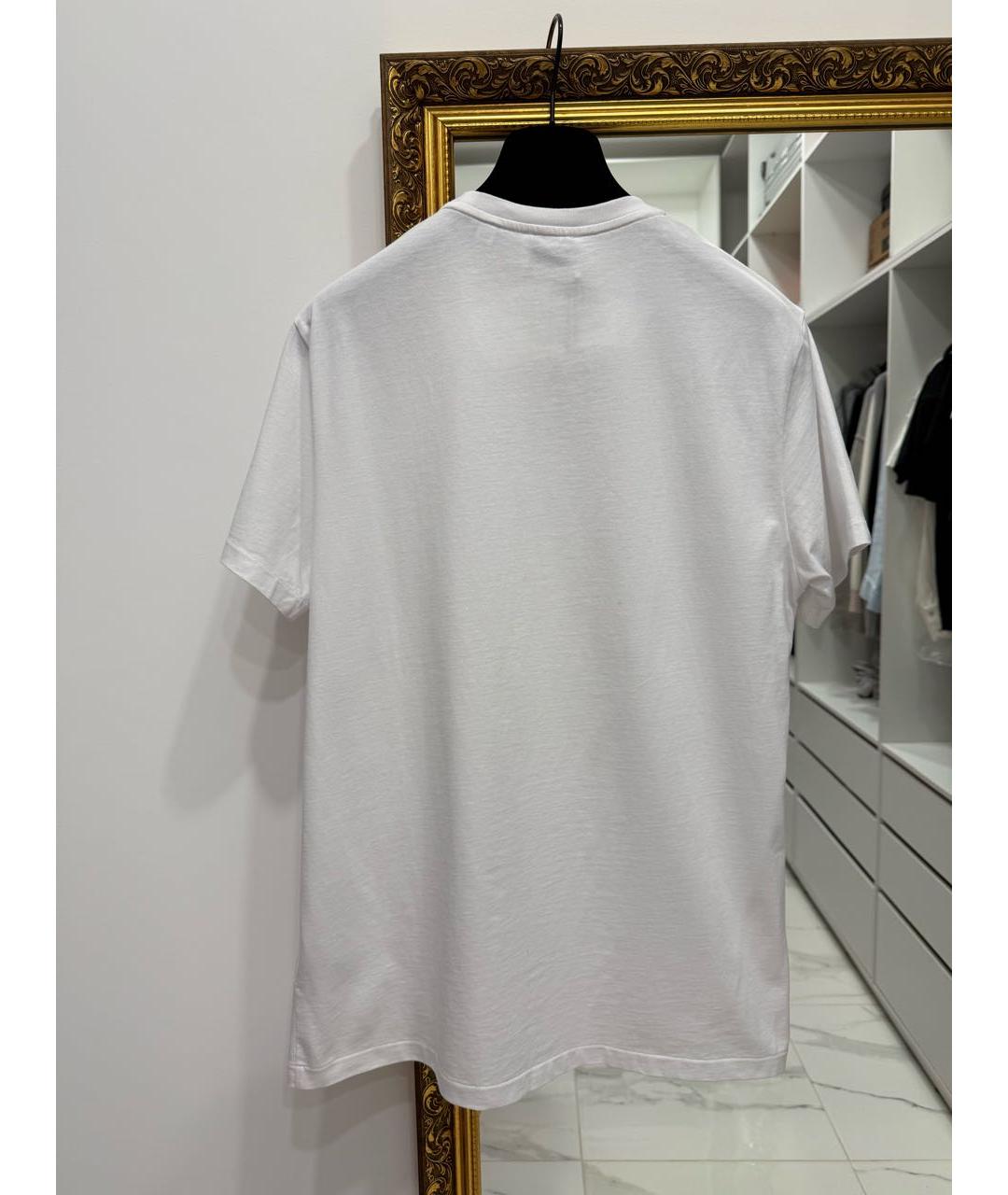 BURBERRY Белая хлопковая футболка, фото 4