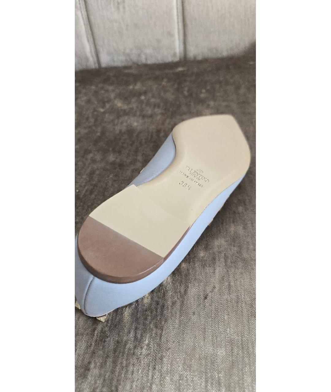 VALENTINO Голубые кожаные балетки, фото 6