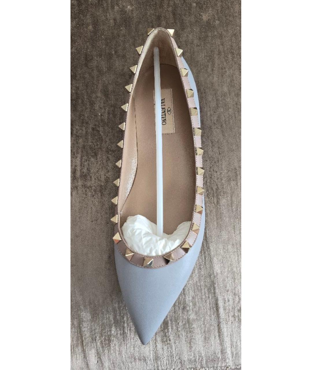 VALENTINO Голубые кожаные балетки, фото 2